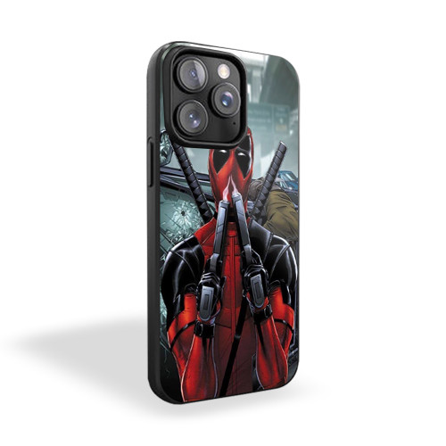 Deadpool Gun Smoke iPhone 15 Case Cover