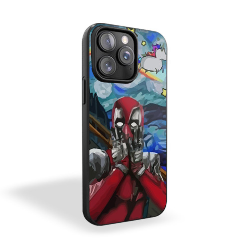 Deadpool Scream Unicorn Starry Night iPhone 15 Case Cover