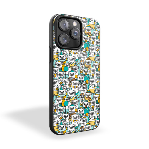 Dog Pug Pattern iPhone 15 Case Cover