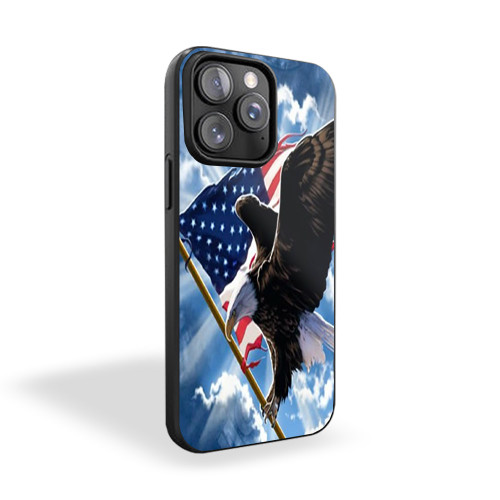 Eagle With Amercian Flag iPhone 15 Case Cover