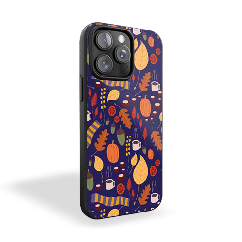 Fall Leaves Print Pattern iPhone 15 Case Cover
