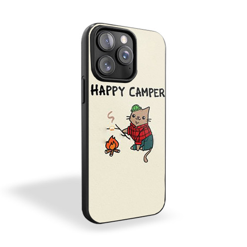 Happy Camper Hipster Lumberjack Cat Cute iPhone 15 Case Cover