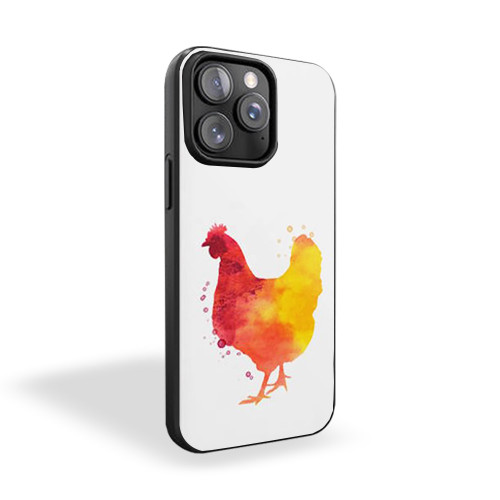 Hen Watercolor Silhouette Red Fashion Modern Chicken iPhone 15 Case Cover