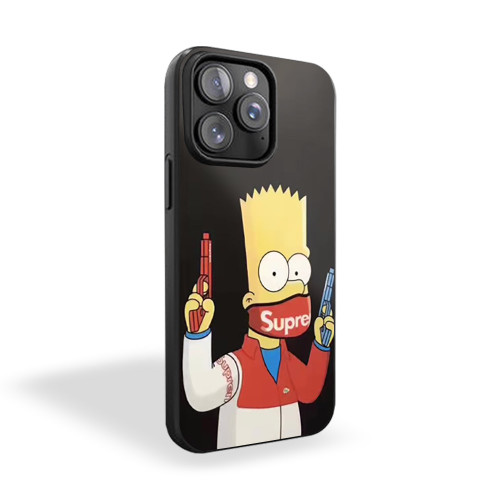Hot Supreme Bart The Simpson Logo iPhone 15 Case Cover