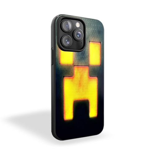 Minecraft Creeper Black iPhone 15 Case Cover