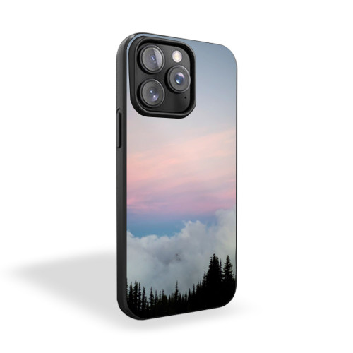 Moon Over Forest Valley Clouds iPhone 15 Case Cover