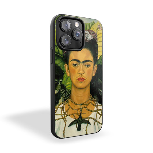 New Frida Kahlo Self Portrait With Thorn Necklace And Hummingbird iPhone 15 Case Cover