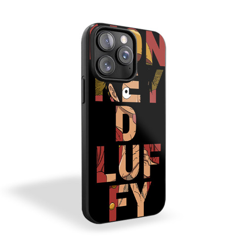 One Piece Monkey D Luffy Behind Text iPhone 15 Case Cover
