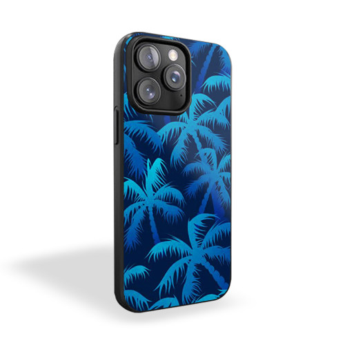 Palm Trees Blue Ombre Beach Resort Vacation Boho Print Pattern iPhone 15 Case Cover