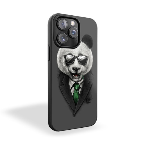 Panda Cover Plastic Art Black Hipster iPhone 15 Case Cover