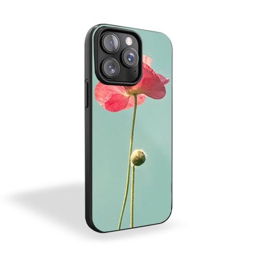 Poppy Blue Floral Flower iPhone 15 Case Cover