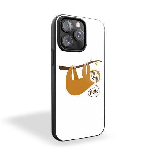 Sloth Smiling Cartoon Hello iPhone 15 Case Cover