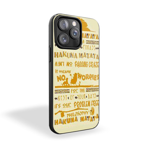 The Lion King Hakuna Matata Song Lyrics iPhone 15 Case Cover