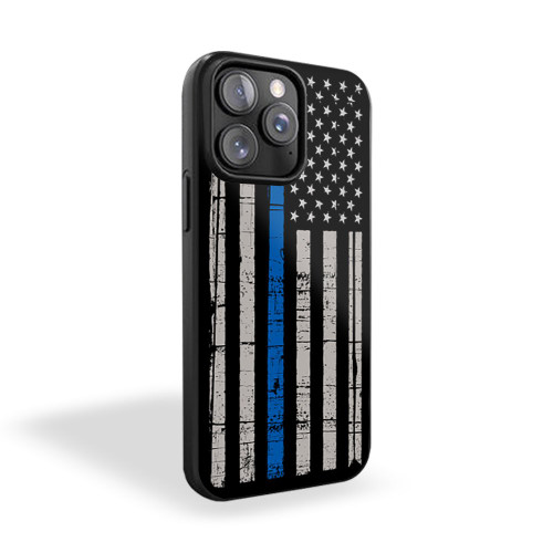 Thin Blue Line Flag Usa iPhone 15 Case Cover