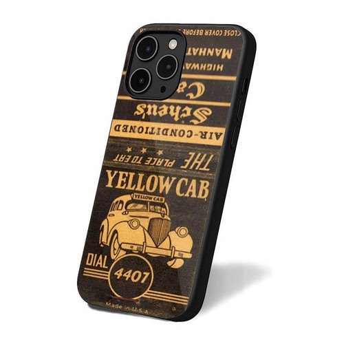 A Vintage Yellow Cab Matchbook Cover With A Vintage Yellow Cab iPhone 16 Case Cover