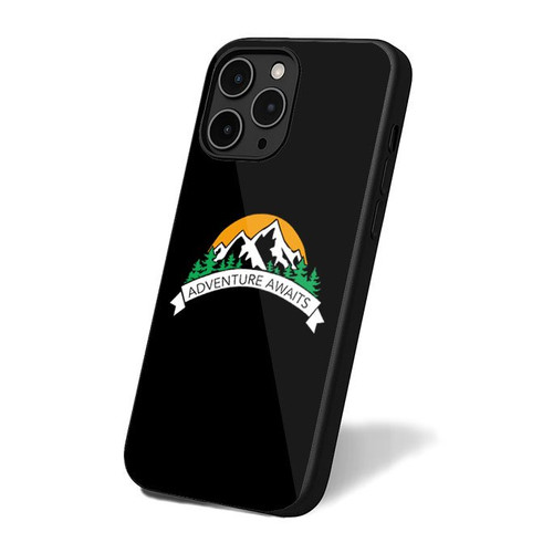 Adventure Awaits Hiking Mountains Camping Colorful iPhone 16 Case Cover
