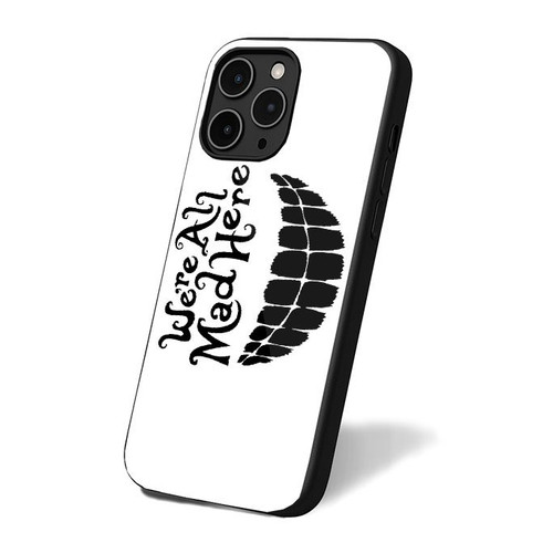 Alice In Wonderland Inspired We're All Mad Here White Background iPhone 16 Case Cover