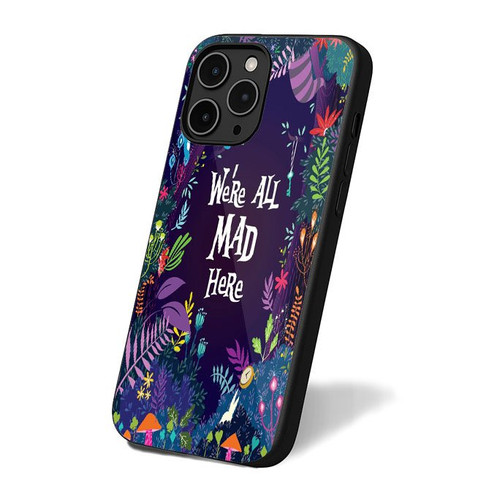 Alice In Wonderland We're All Mad Here Retro Art Simple iPhone 16 Case Cover