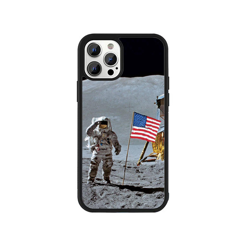 Man On The Moon American Flag iPhone 13 / 13 Mini / 13 Pro / 13 Pro Max Case Cover