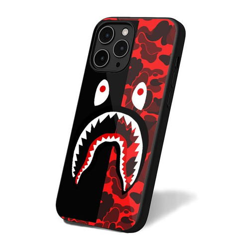 Bape Camo Black Red iPhone 16 Case Cover