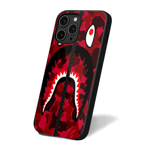 Bape Shark Red Army Pattern iPhone 16 Case Cover