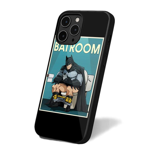 Batroom Batman On The Toilet iPhone 16 Case Cover