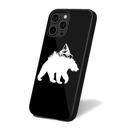 Bear With Tree Mountain iPhone 16 Case Cover