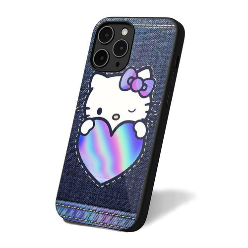 Best Denim Hello Kitty iPhone 16 Case Cover