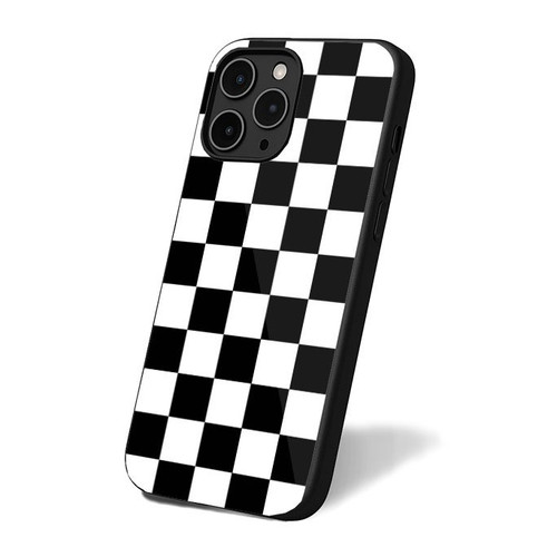 Black & White Checkers Pattern iPhone 16 Case Cover