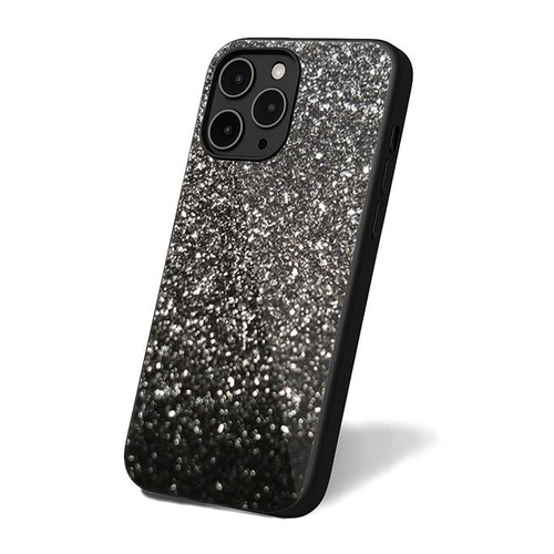 Black And Silver Glitter Wallpaper iPhone 16 Case Cover