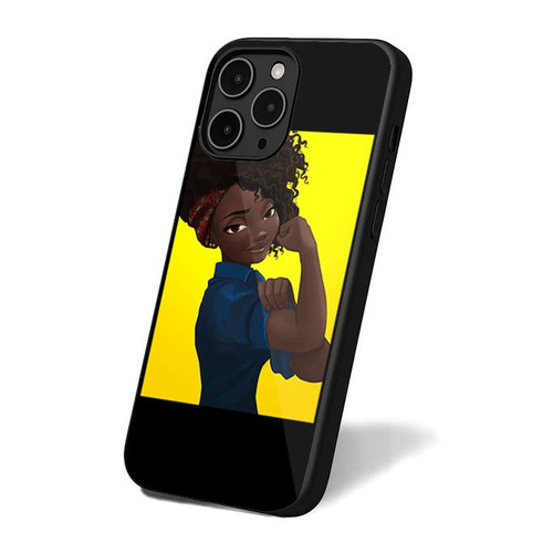 Black Girl Rosie The Riveter iPhone 16 Case Cover