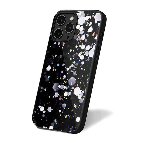 Black Glitter Sparkle Shinny Diamonds Wallpaper iPhone 16 Case Cover