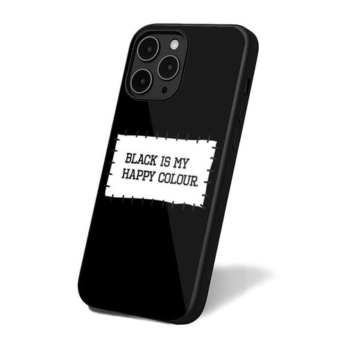 Black Is My Happy Colour Art Retro Vintage Simple iPhone 16 Case Cover