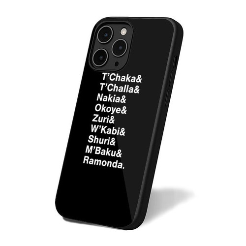 Black Panther Character Names White Classic Simple Retro Vintage Art iPhone 16 Case Cover