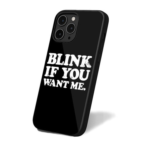Blink If You Want Me Simple Vintage Art Retro iPhone 16 Case Cover