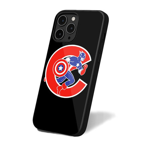 Captain America Meshed With The Chicago Cubs Logo iPhone 16 Case Cover