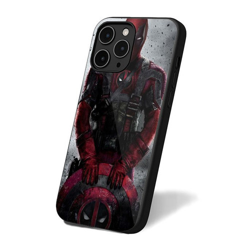Captain Deadpool Funny Parody Captain America iPhone 16 Case Cover