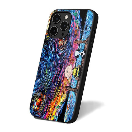 Charlie And Snoopy Starry Night iPhone 16 Case Cover