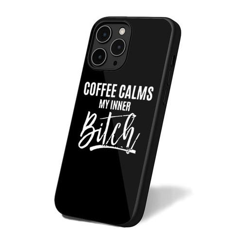 Coffee Calms My Inner Bitch But First Coffee Vintage Retro Art Simple iPhone 16 Case Cover