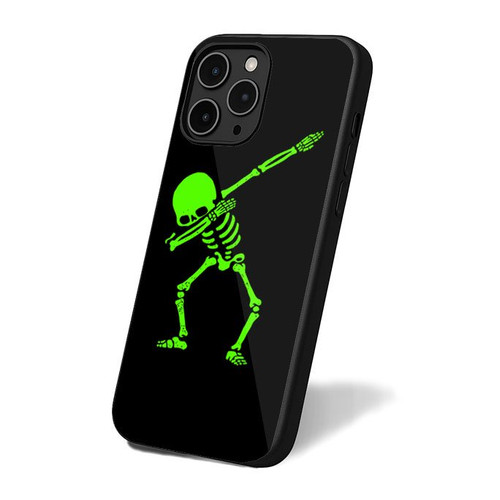 Dabbing Skeleton Green Vintage Retro Art Simple iPhone 16 Case Cover