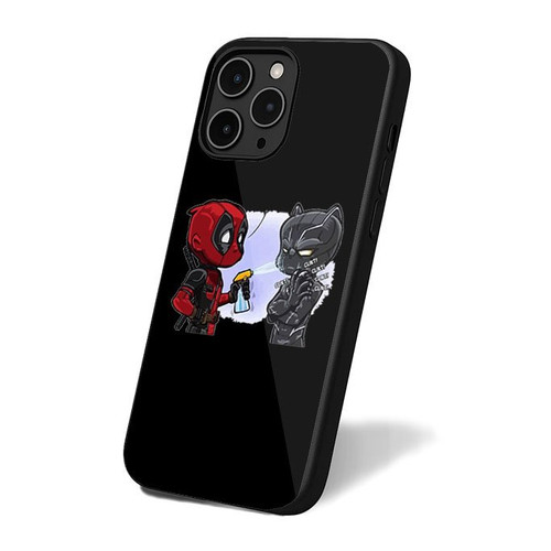 Deadpool Black Panther Chibi Marvel Superhero iPhone 16 Case Cover