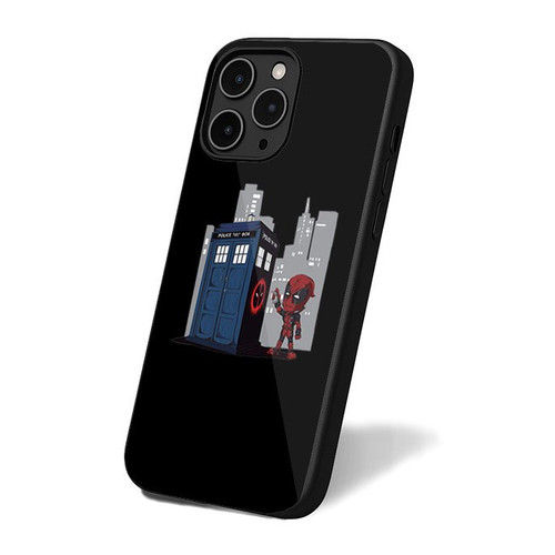 Deadpool Draw In Tardis iPhone 16 Case Cover