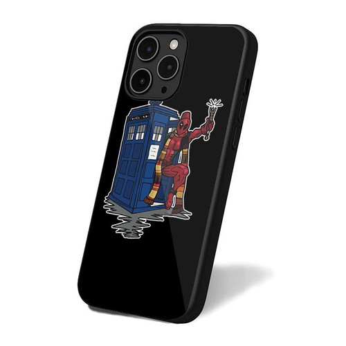 Deadpool Has The Tardis Deadpool And Doctor Who iPhone 16 Case Cover