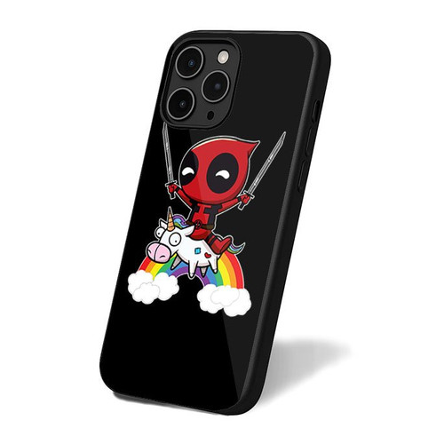 Deadpool Riding Unicorn Art iPhone 16 Case Cover