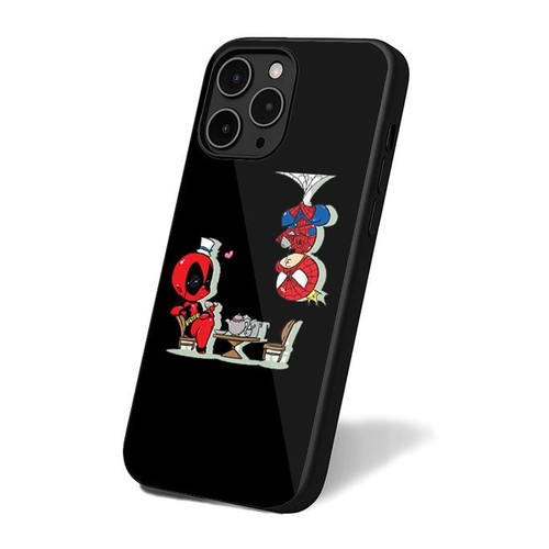Deadpool With Spiderman Tea Time Together iPhone 16 Case Cover