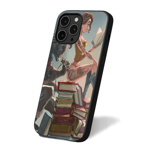 Disney Princes Belle Getting Tatto Beauty And The Beast iPhone 16 Case Cover
