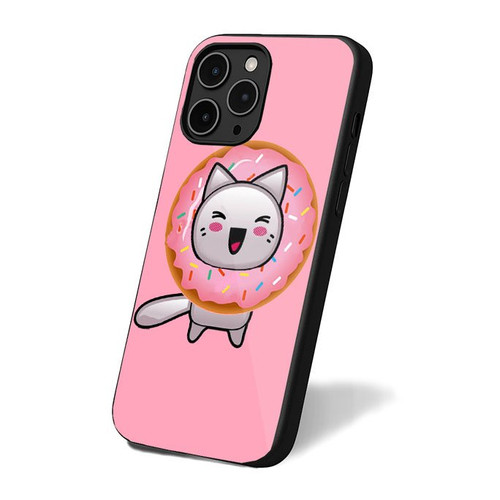 Donut Cat Pink iPhone 16 Case Cover