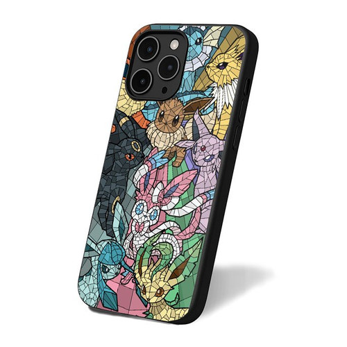 Eeve Pokemon Evolution Stained Glass iPhone 16 Case Cover