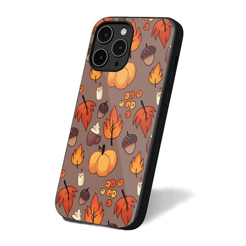Fall Autumn Fall Pumpkin Acorn Pattern iPhone 16 Case Cover