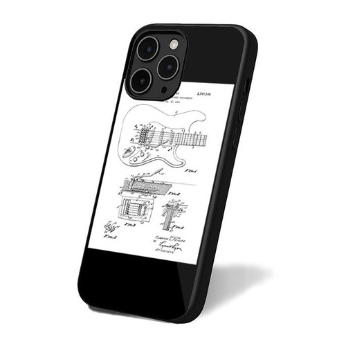 Fender Stratocaster Guitar Patent iPhone 16 Case Cover